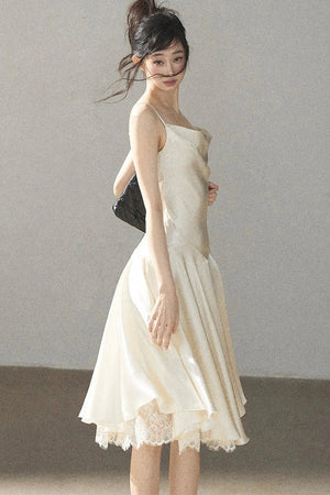 French Lace Satin Camisole Dress