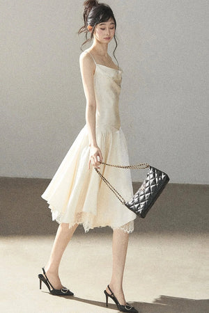 French Lace Satin Camisole Dress