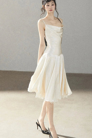 French Lace Satin Camisole Dress