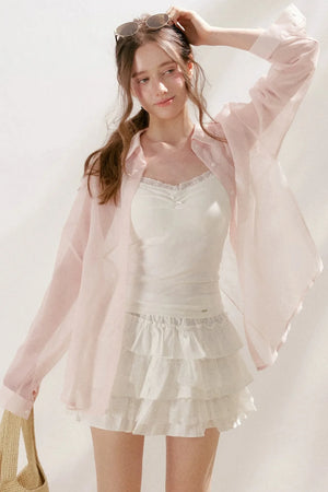French Lace Sheer Blouse
