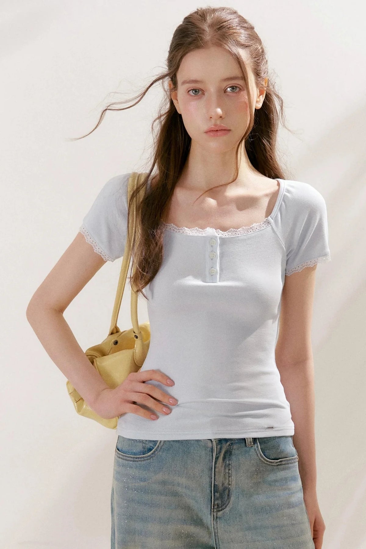 French Lace Slim Fit Top