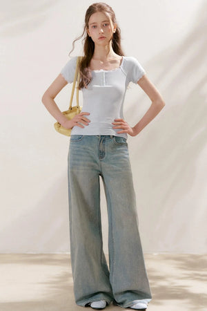 French Lace Slim Fit Top