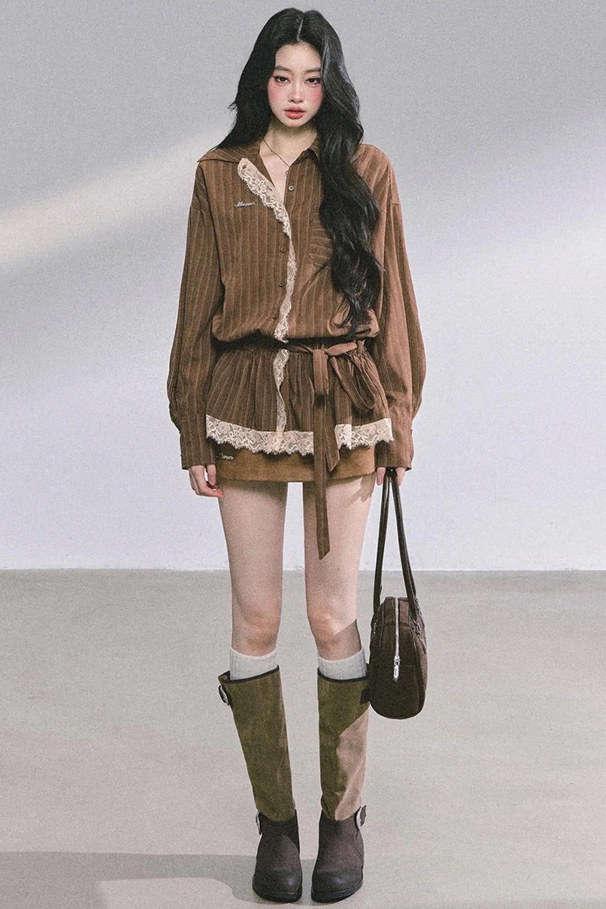French Lace Stripe Shirt Set-Up