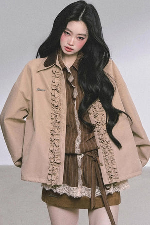 French Lace Stripe Shirt Set-Up