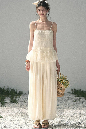 French Lace Summer Top Pants Set-Up