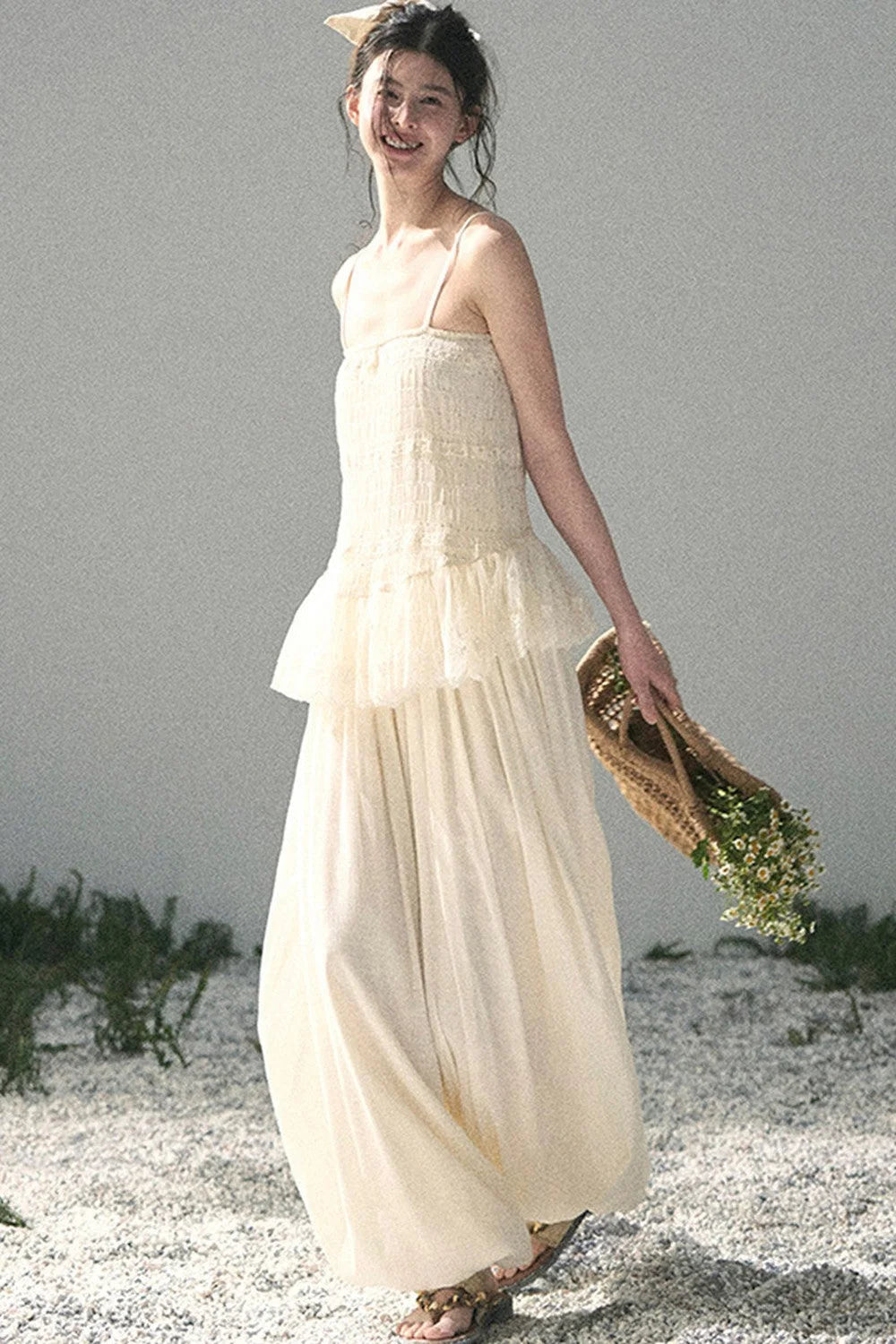French Lace Summer Top Pants Set-Up