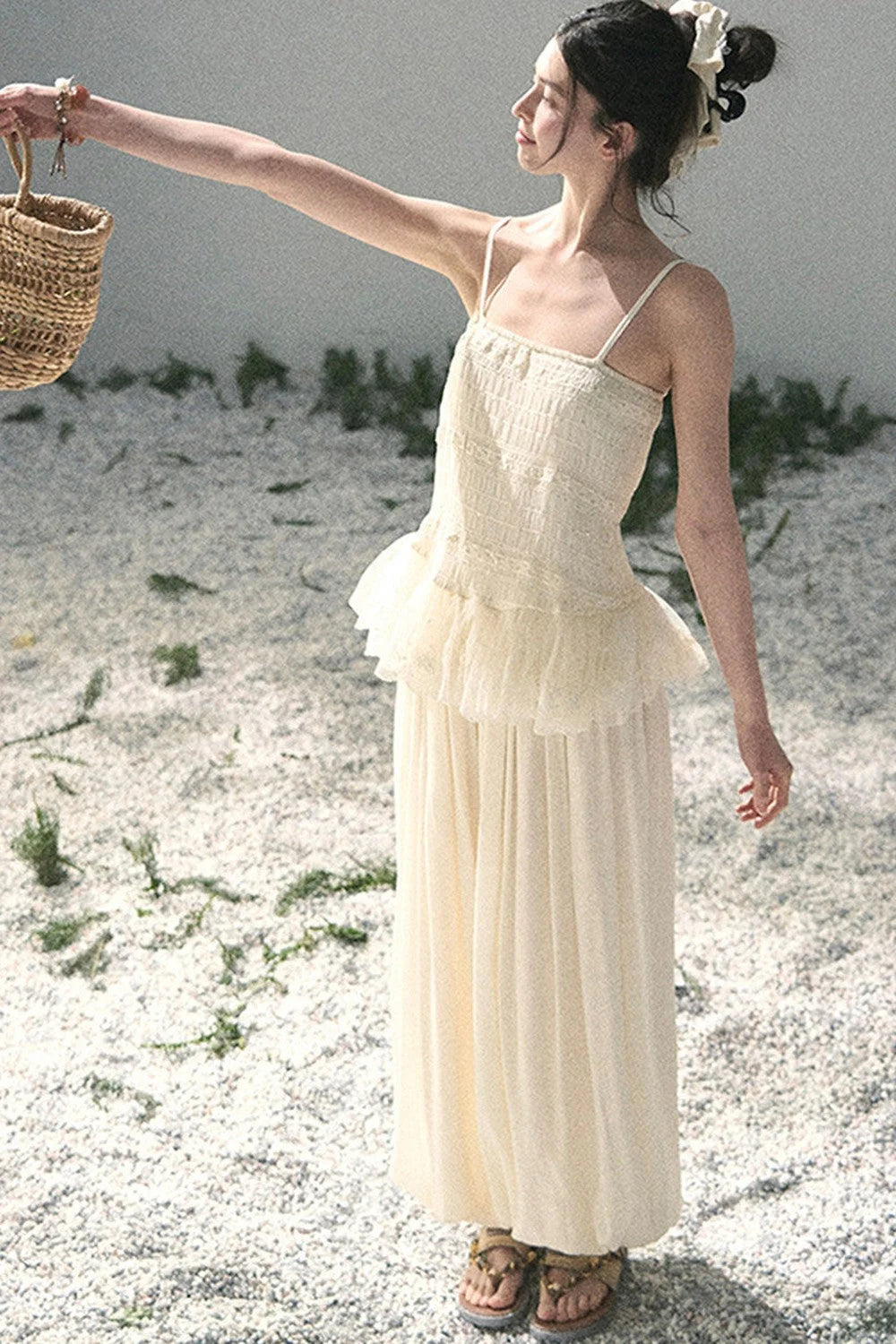 French Lace Summer Top Pants Set-Up