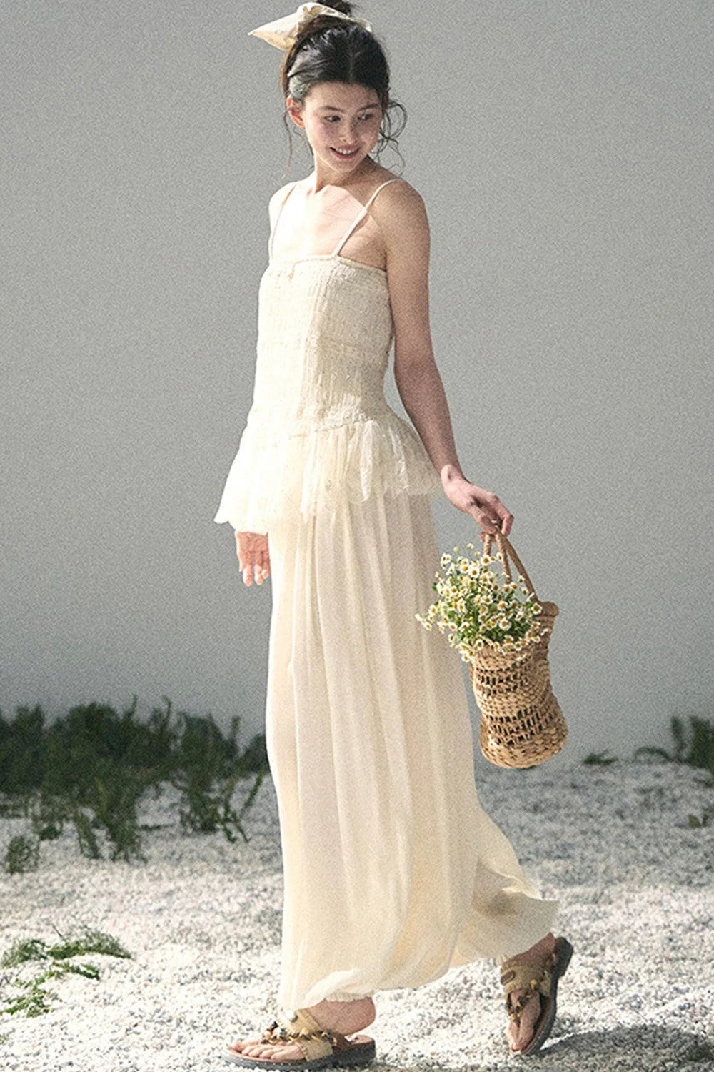 French Lace Summer Top Pants Set-Up