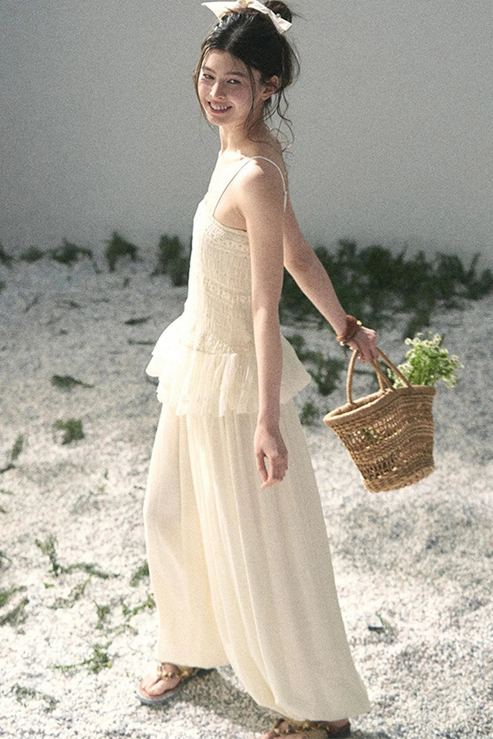 French Lace Summer Top Pants Set-Up