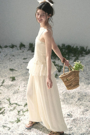 French Lace Summer Top Pants Set-Up