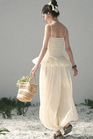 French Lace Summer Top Pants Set-Up