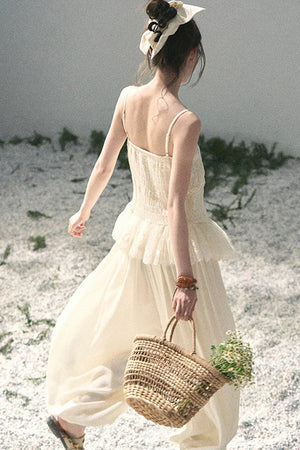 French Lace Summer Top Pants Set-Up