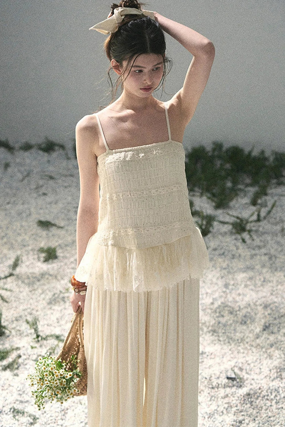 French Lace Summer Top Pants Set-Up