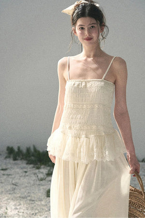 French Lace Summer Top Pants Set-Up