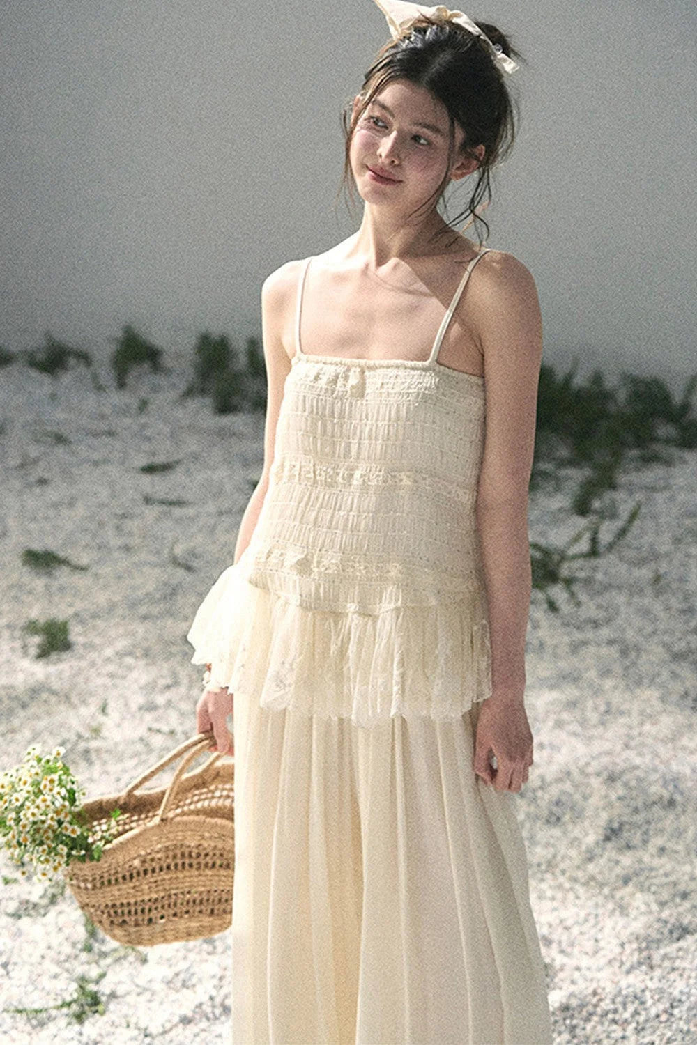 French Lace Summer Top Pants Set-Up