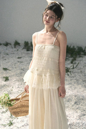 French Lace Summer Top Pants Set-Up