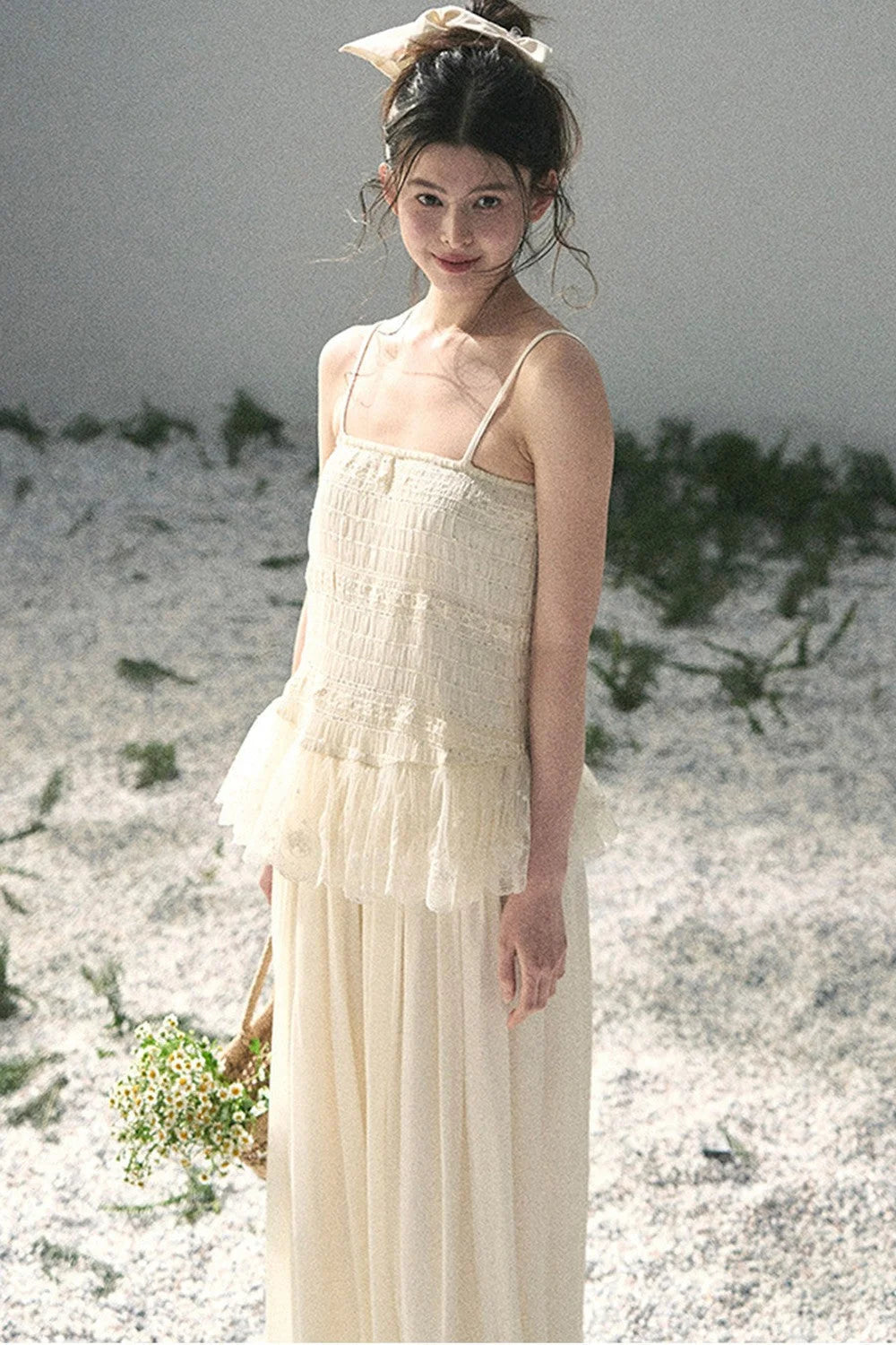 French Lace Summer Top Pants Set-Up