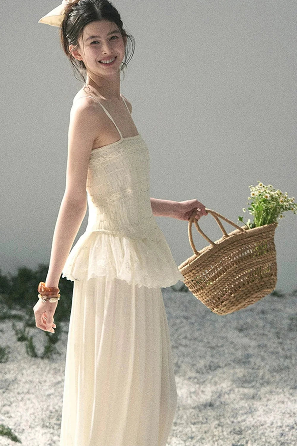 French Lace Summer Top Pants Set-Up