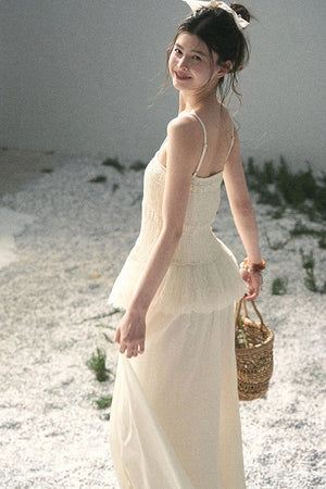 French Lace Summer Top Pants Set-Up