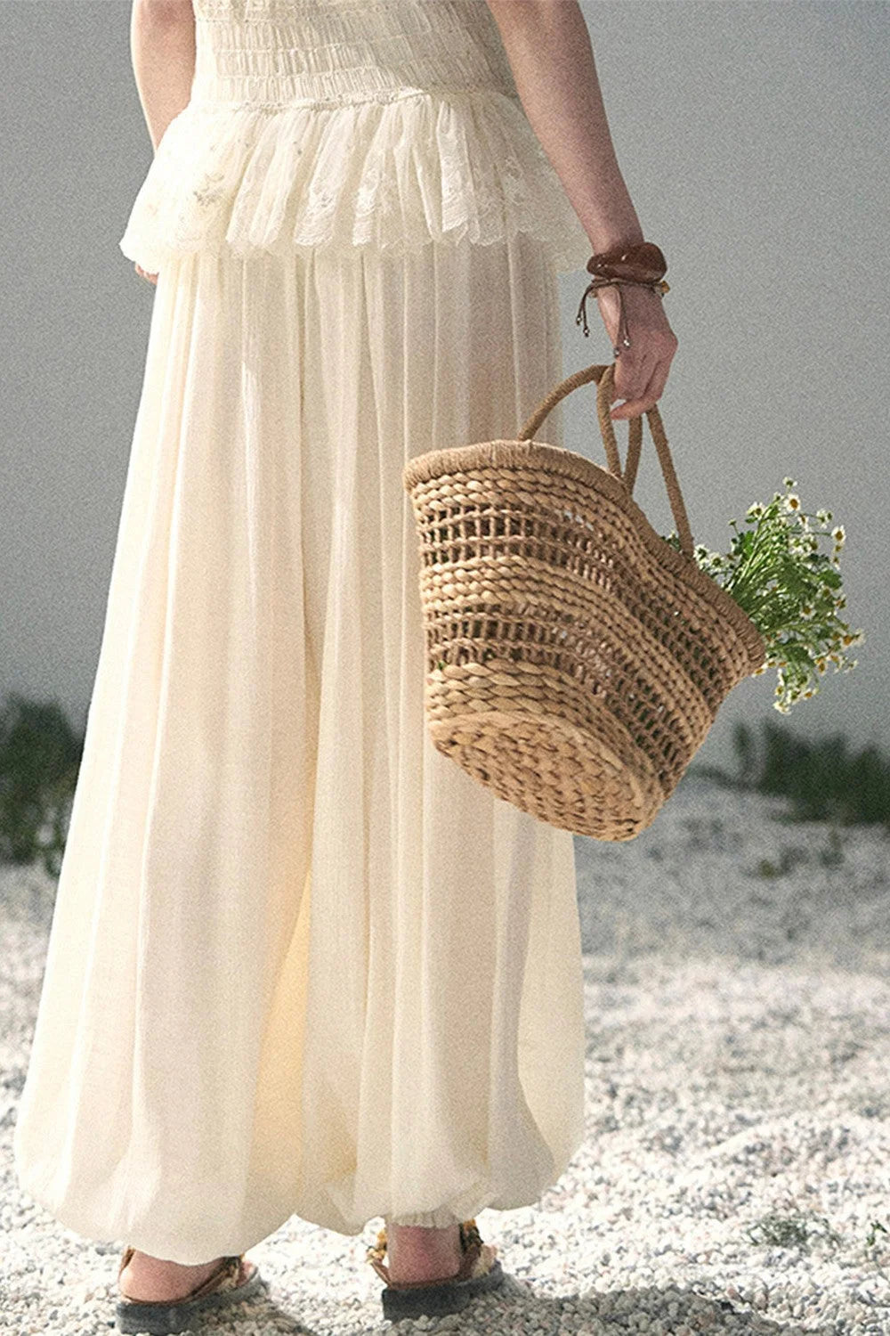 French Lace Summer Top Pants Set-Up