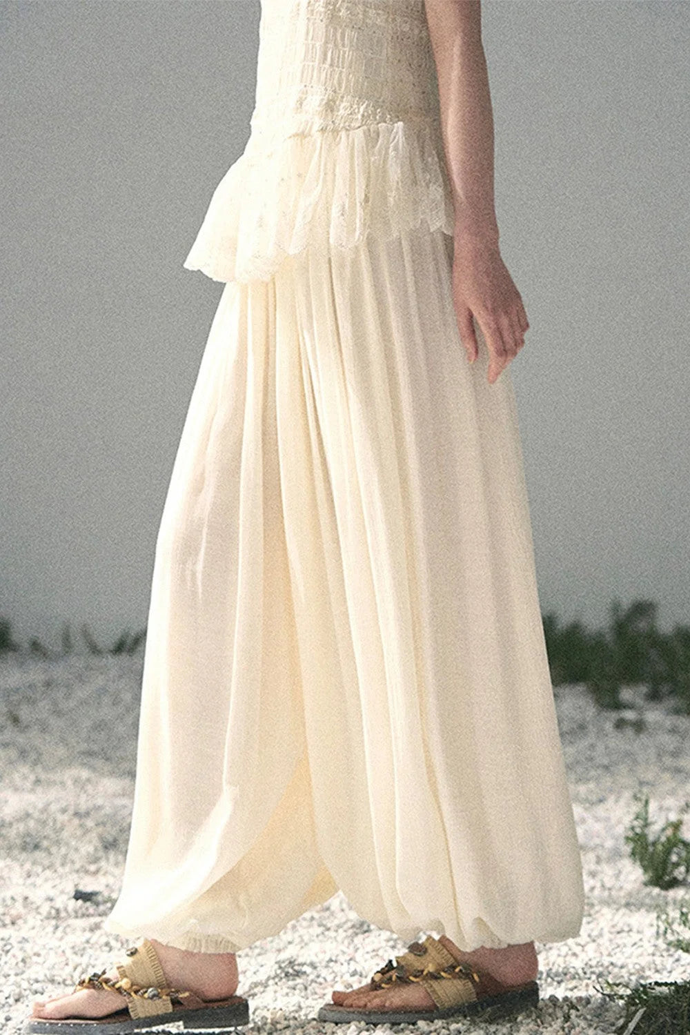 French Lace Summer Top Pants Set-Up