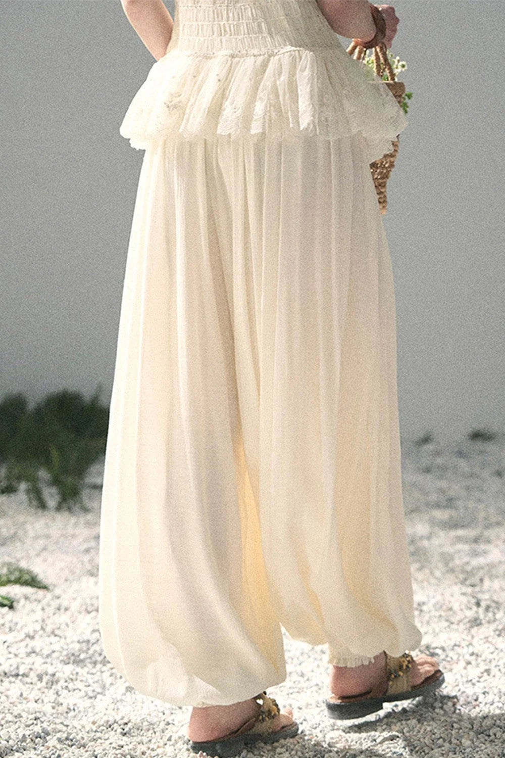 French Lace Summer Top Pants Set-Up