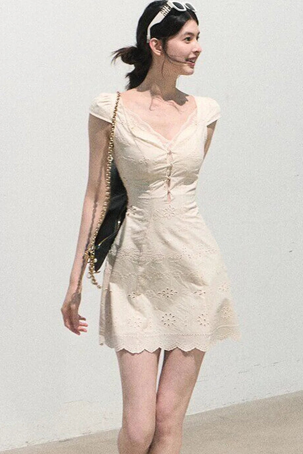 French Lace Suspender Dress