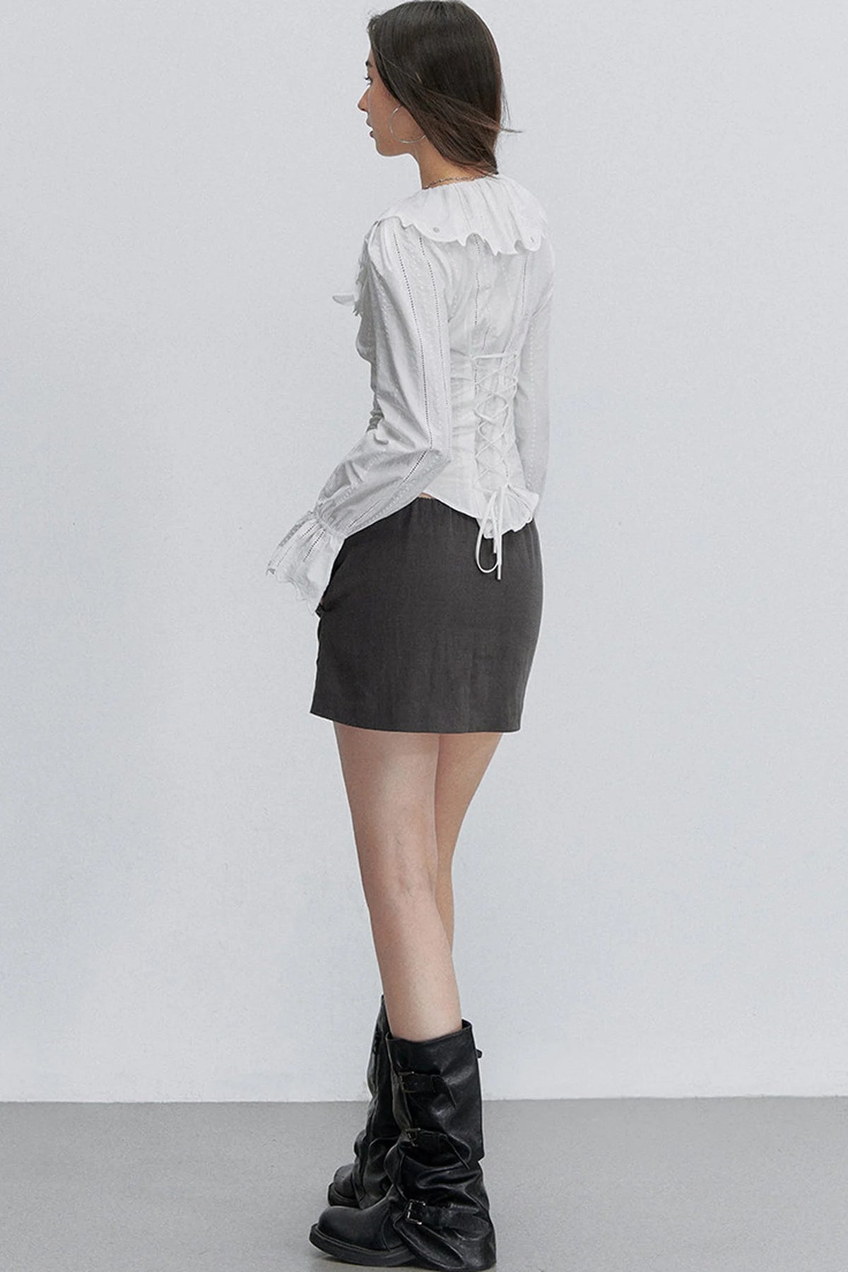 French Lace Tie-Waist Blouse
