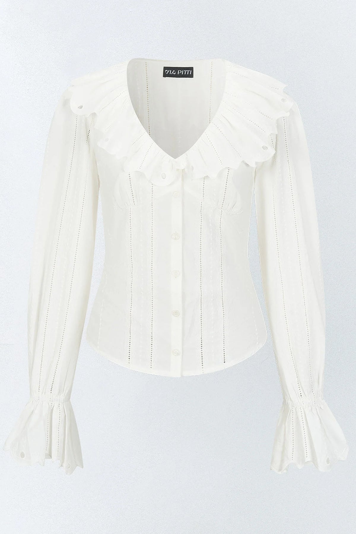 French Lace Tie-Waist Blouse
