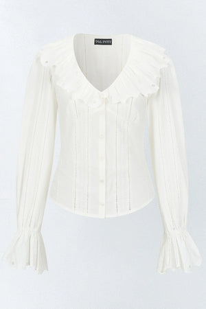 French Lace Tie-Waist Blouse