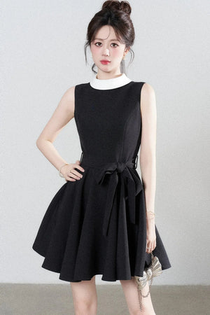 French Lace-Up Little Black Dress