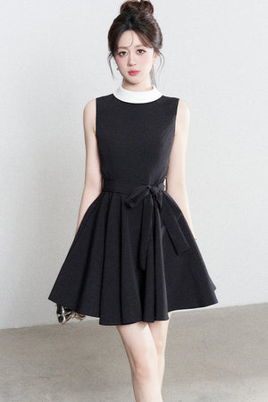 French Lace-Up Little Black Dress