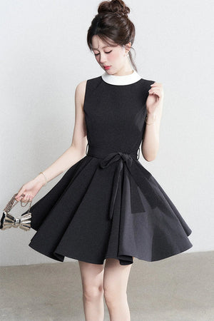 French Lace-Up Little Black Dress