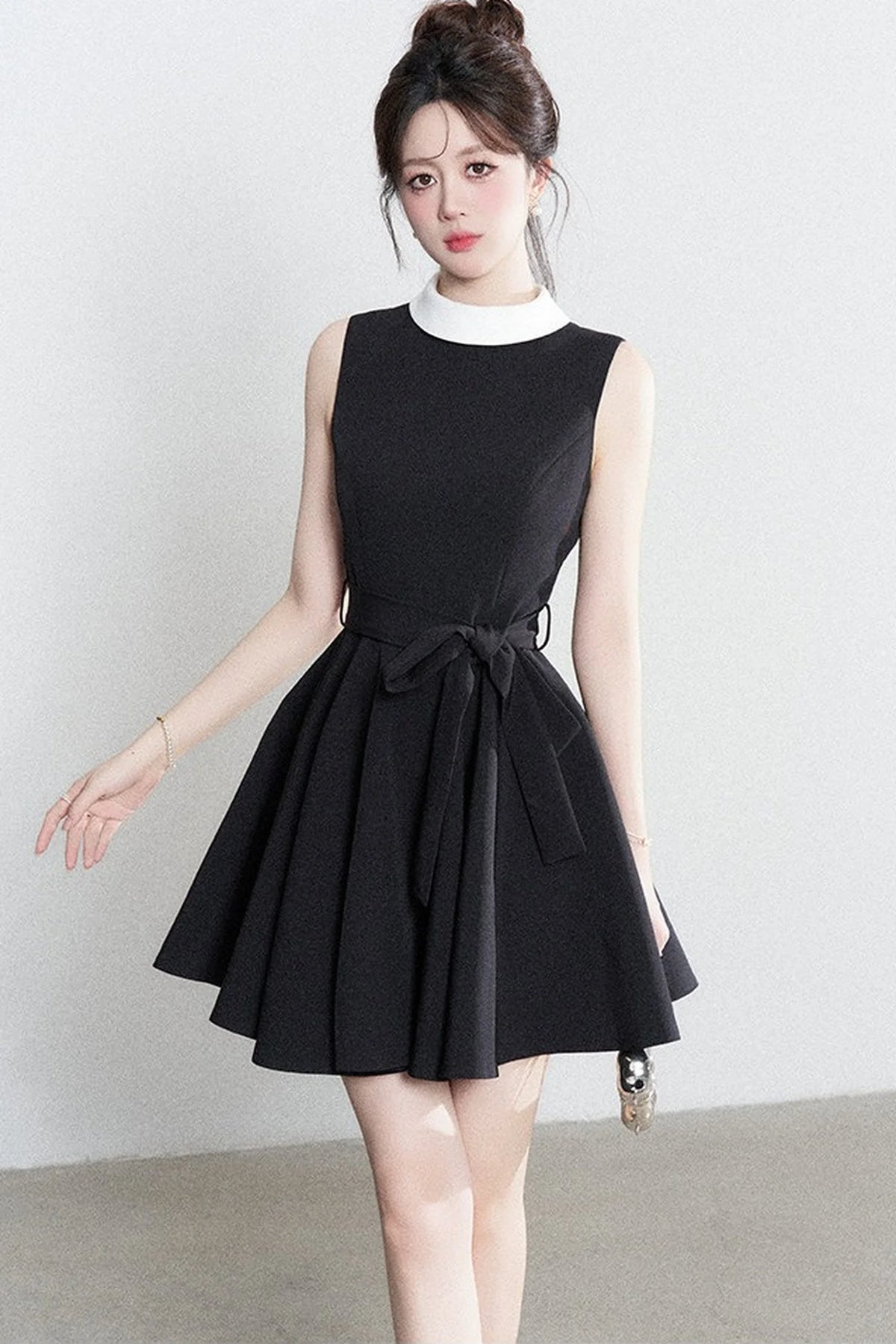 French Lace-Up Little Black Dress