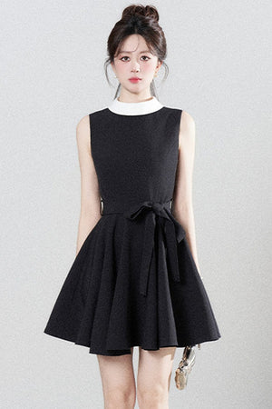 French Lace-Up Little Black Dress
