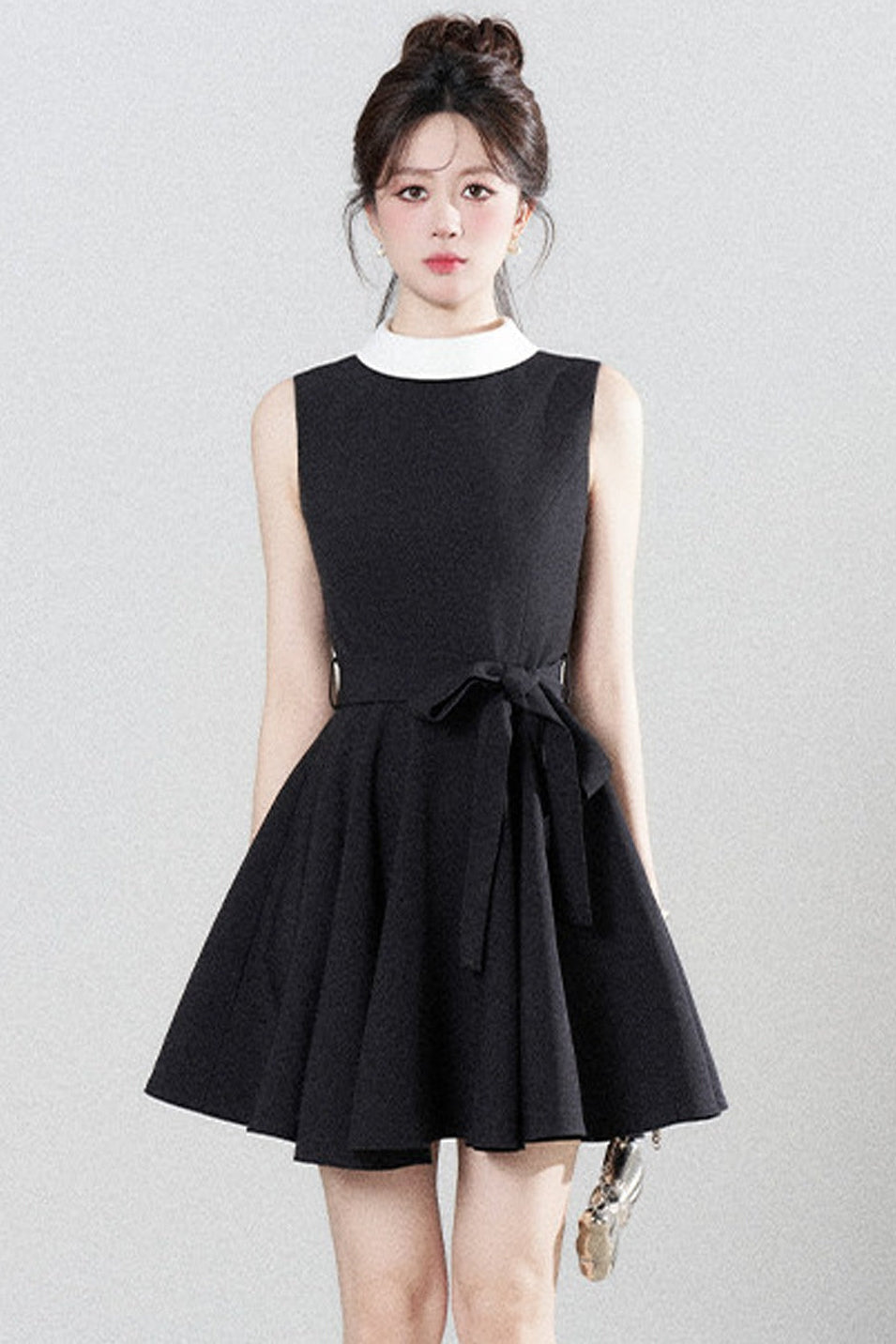 French Lace-Up Little Black Dress