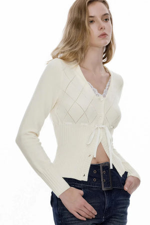French Lace V-Neck Cardigan