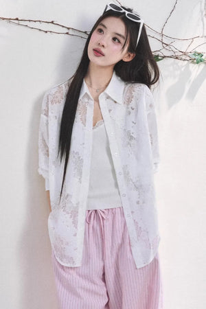 French Love Lace Shirt
