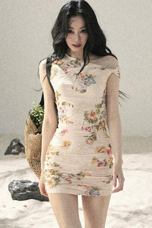 French Mesh Floral Dress