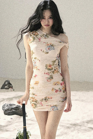 French Mesh Floral Dress