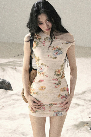 French Mesh Floral Dress