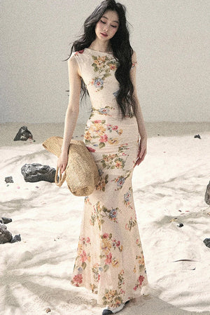 French Mesh Floral Dress