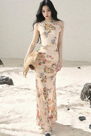 French Mesh Floral Dress