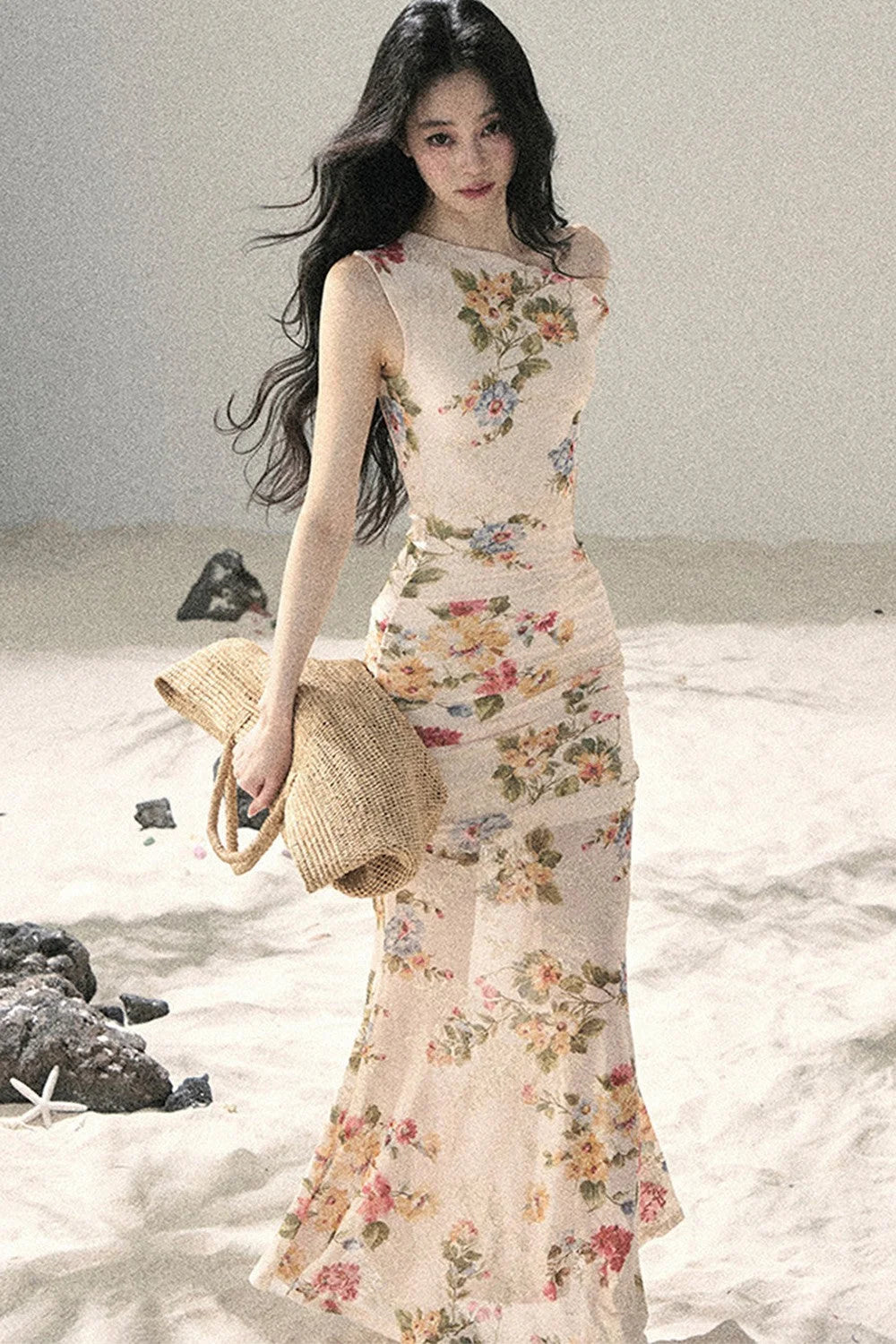 French Mesh Floral Dress