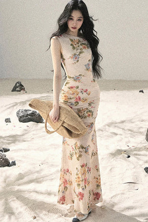 French Mesh Floral Dress