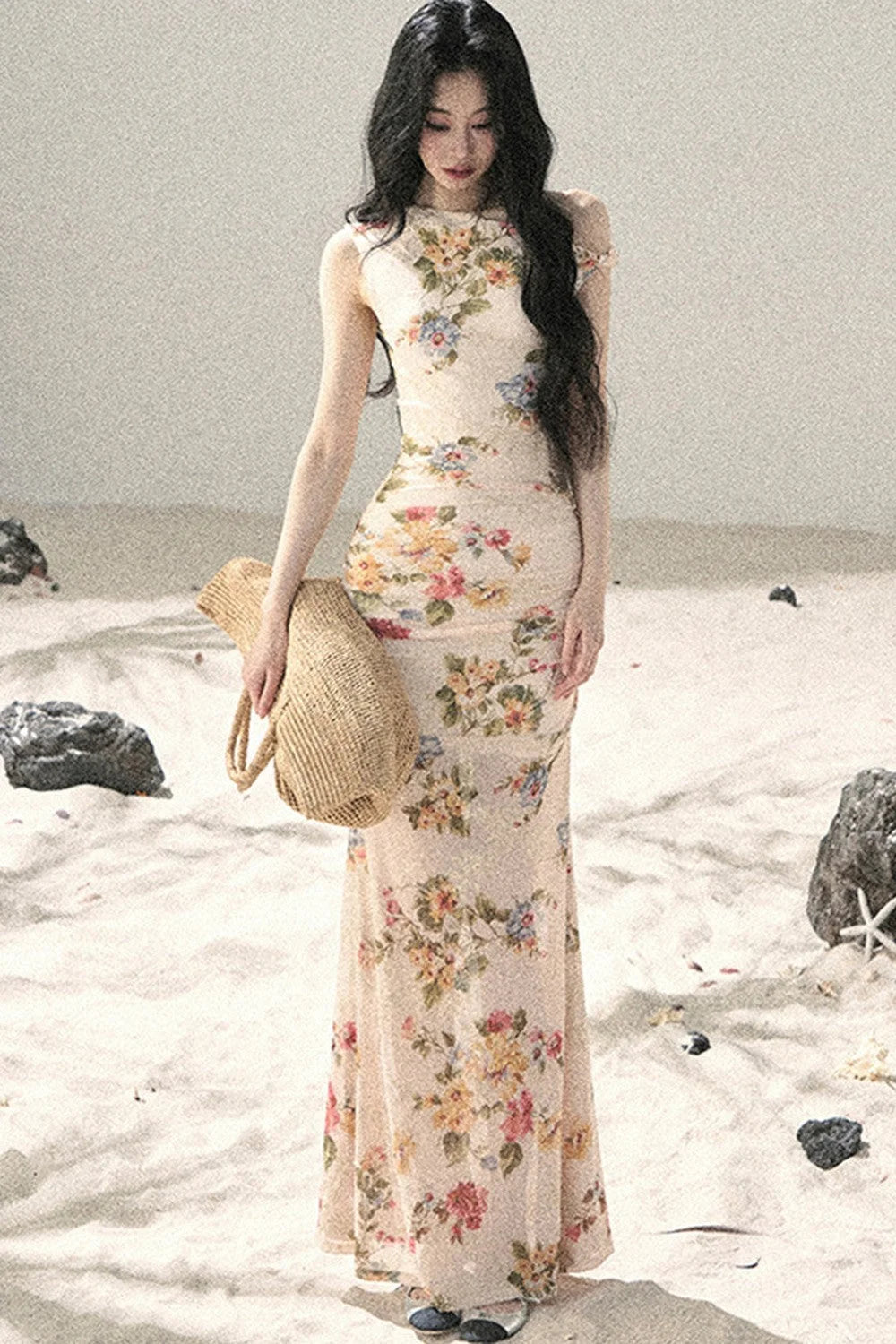 French Mesh Floral Dress