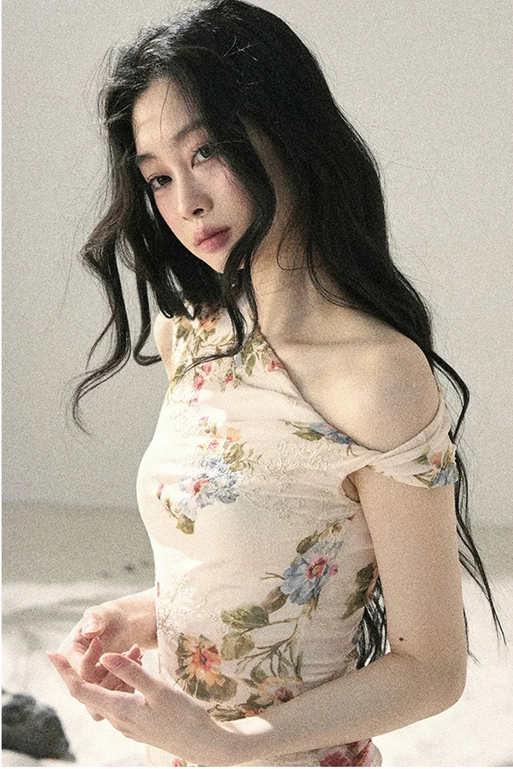 French Mesh Floral Dress