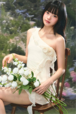 French Off-Shoulder Floral Camisole Set-Up