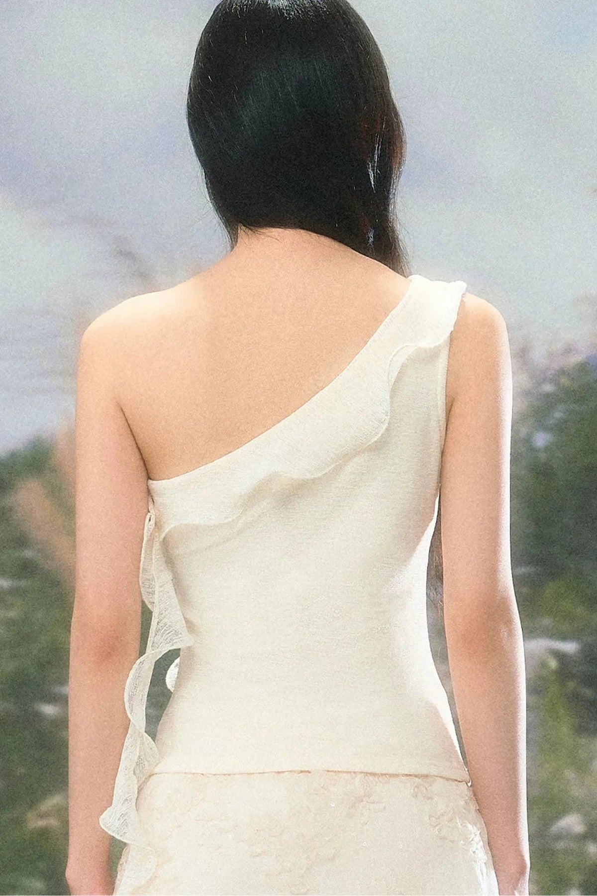 French Off-Shoulder Floral Camisole Set-Up