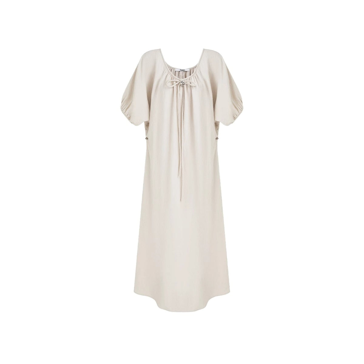 French Pleated Bubble Sleeve Dress